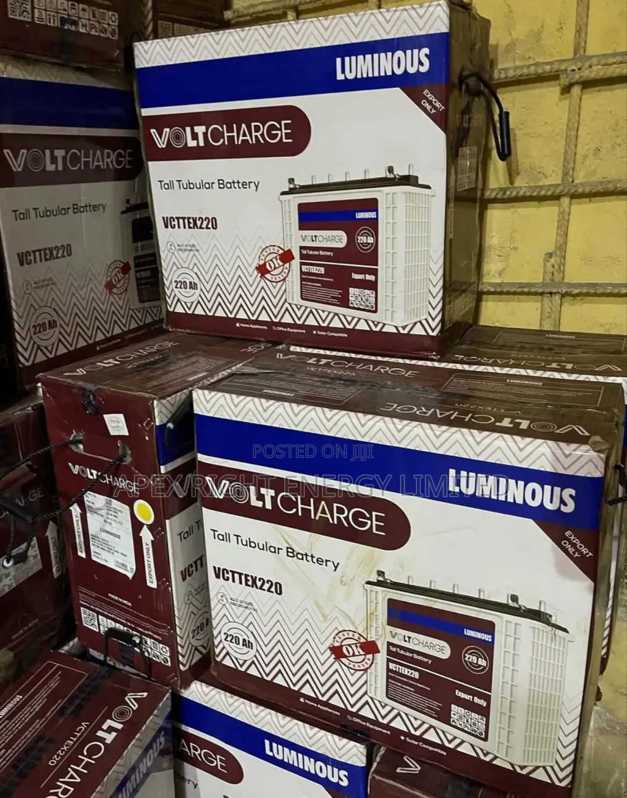 220ah Luminous Voltcharge 12v Tall Tubular Battery