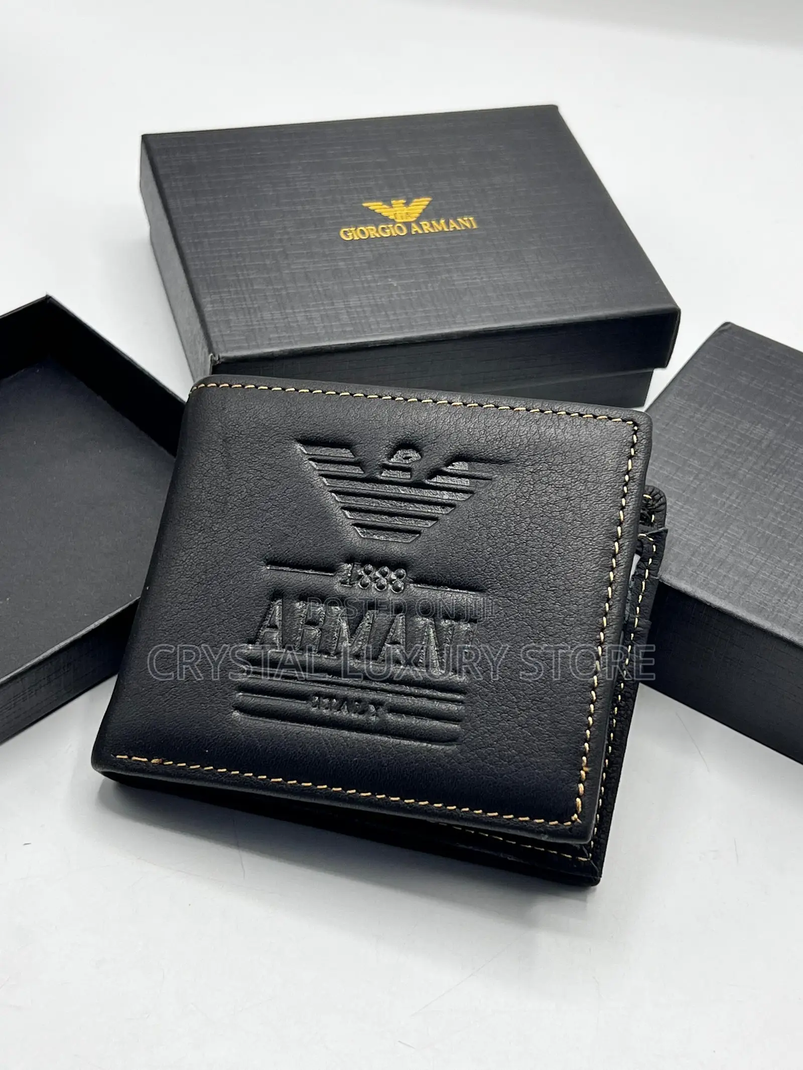 Armani Quality Luxury Men Genuine Leather Wallet