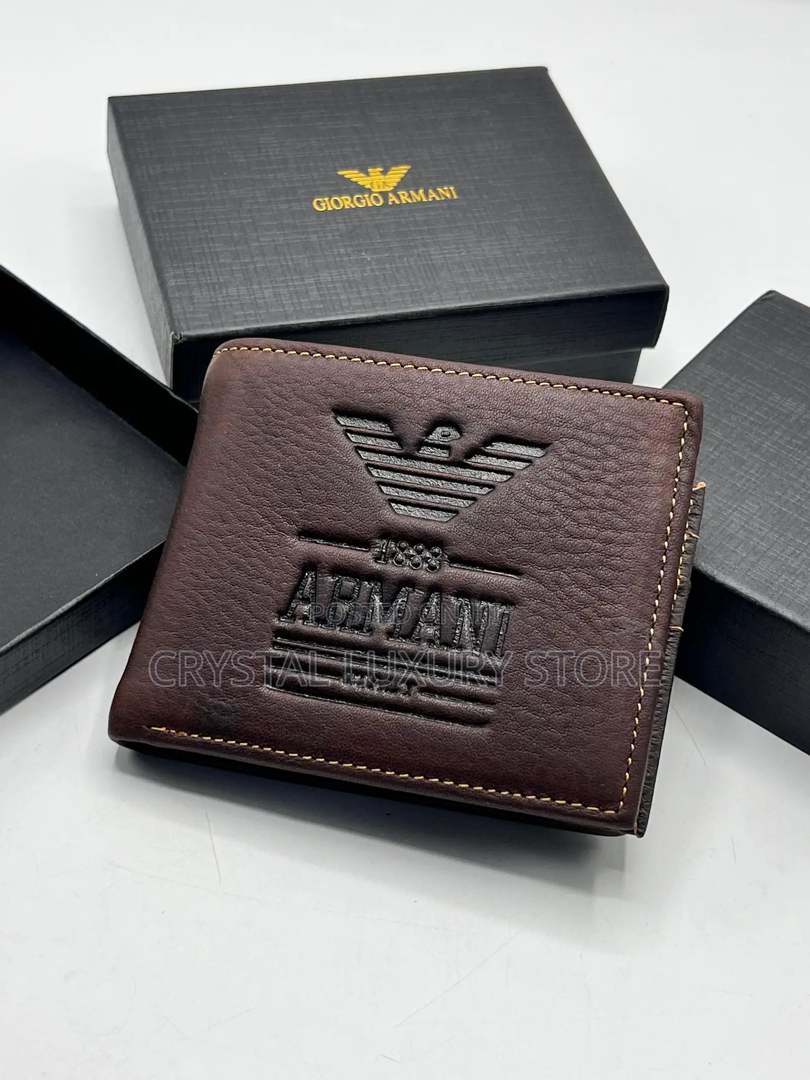 Armani Quality Luxury Men Genuine Leather Wallet