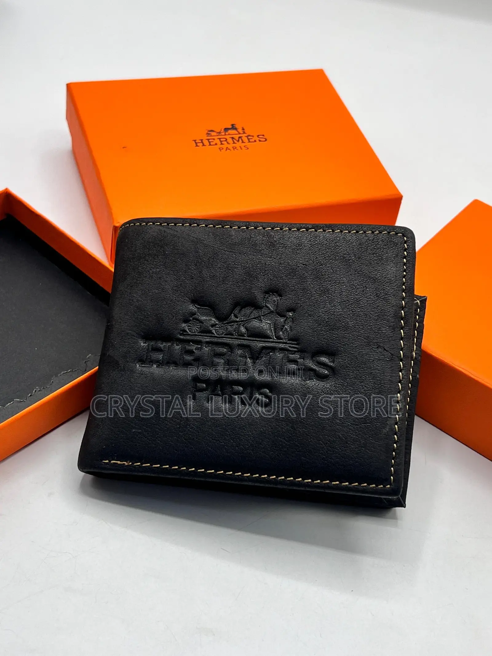 Hermes Quality Luxury Men Genuine Leather Wallet