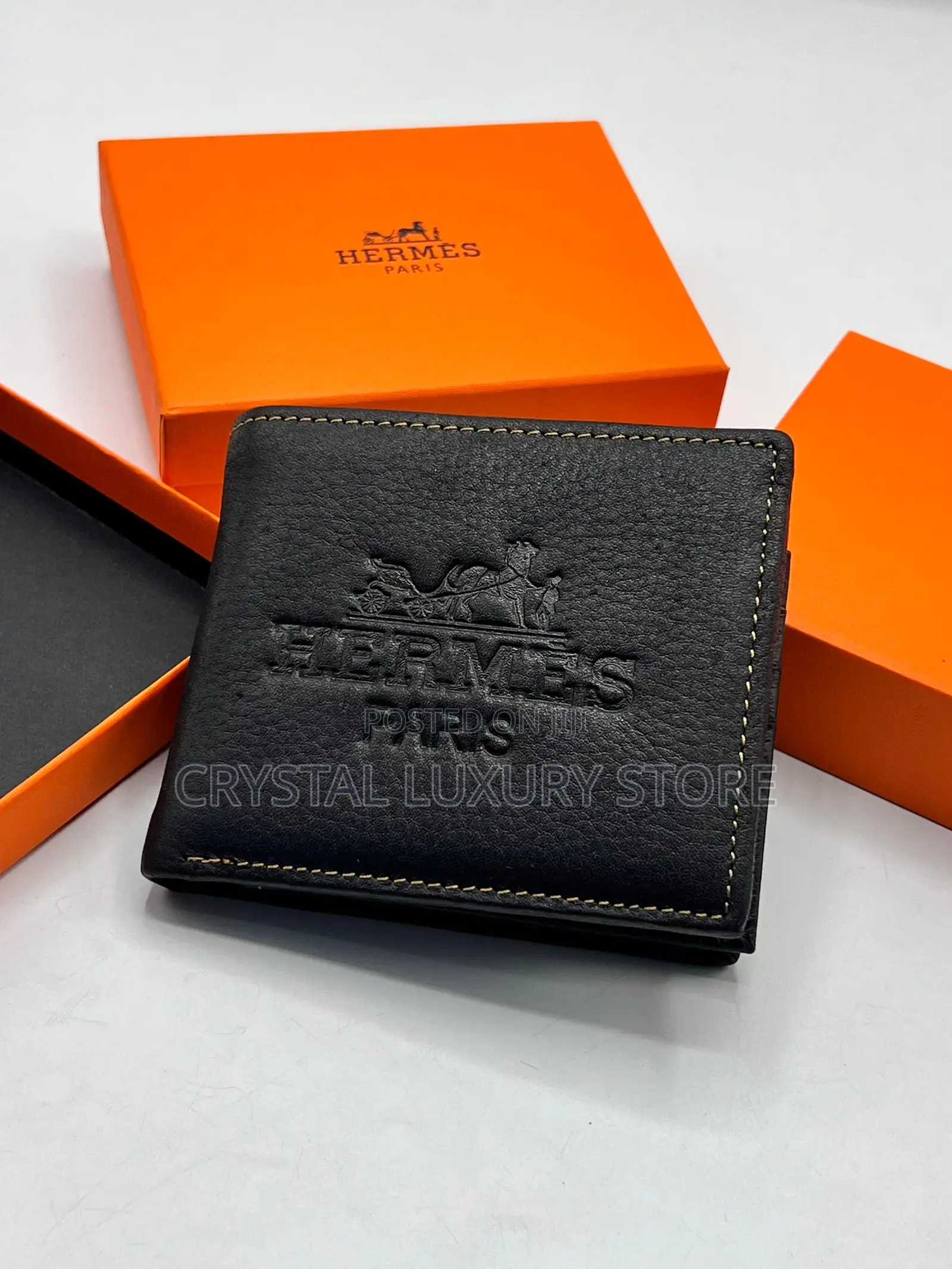 Hermes Quality Luxury Men Genuine Leather Wallet