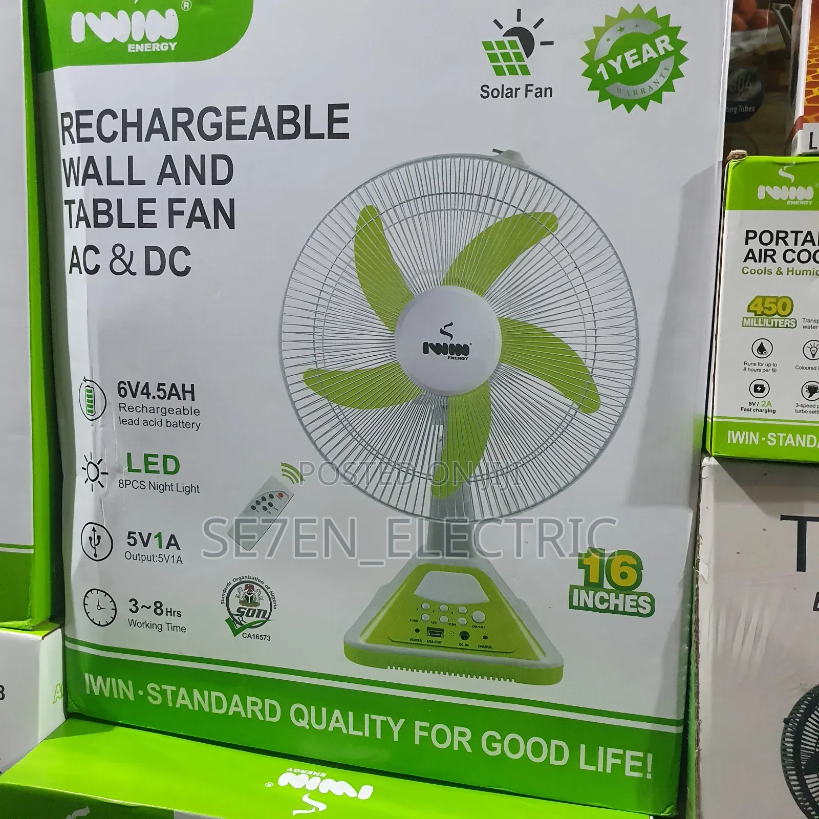 Rechargeable Wall and Table Fan