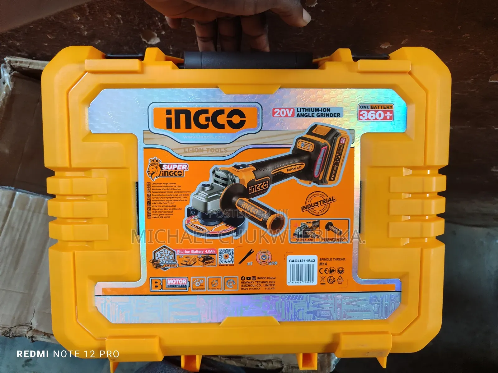 20v Lithium-Ion Angle Grinder Ingco