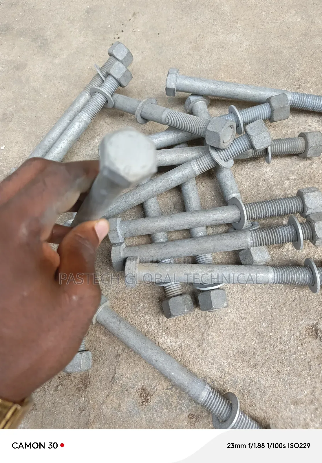 M16 X 180mm High Tensile Hot Dip Galvanized Bolts, Nuts