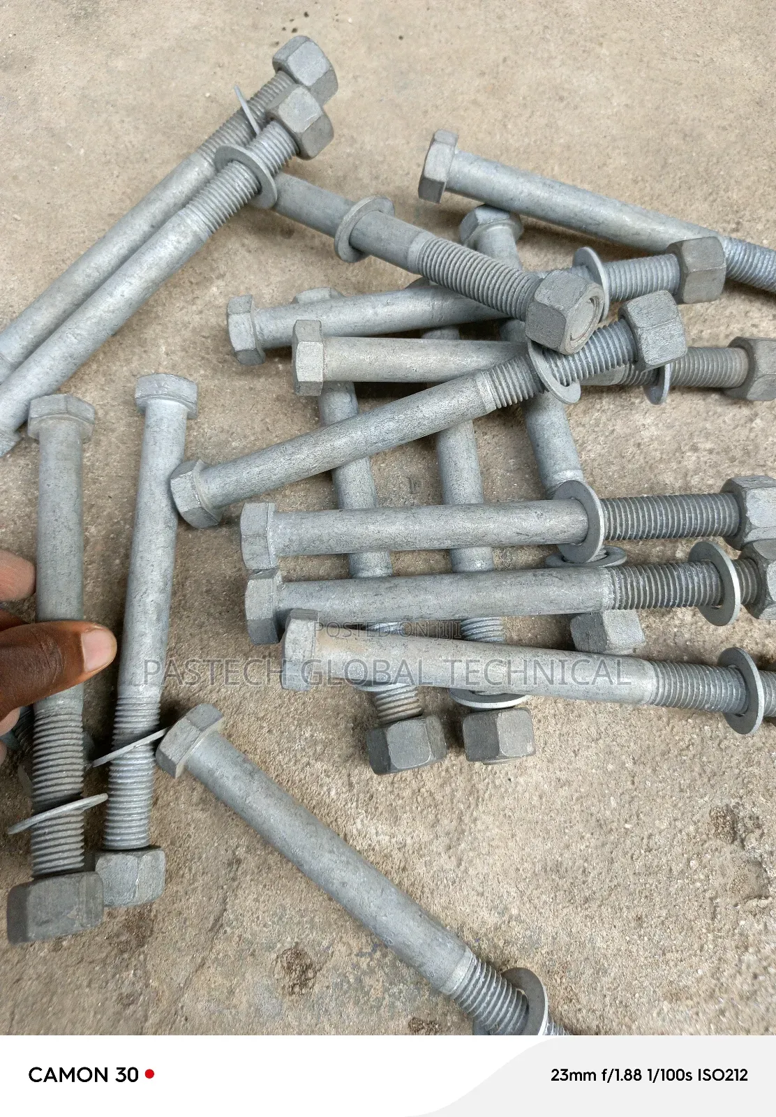 M16 X 180mm High Tensile Hot Dip Galvanized Bolts, Nuts
