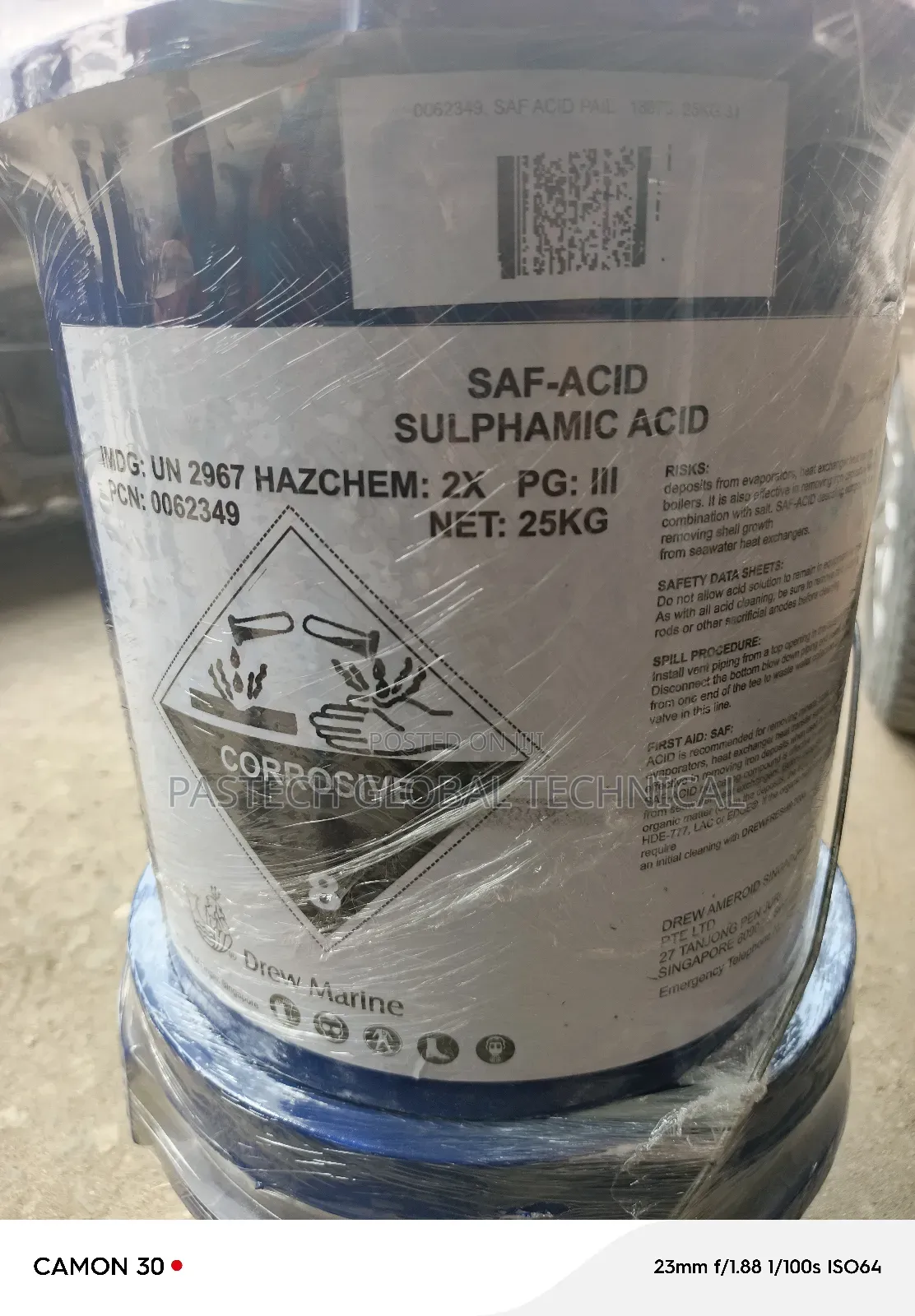 SAF-ACID Sulphamic Acid 25L Pail