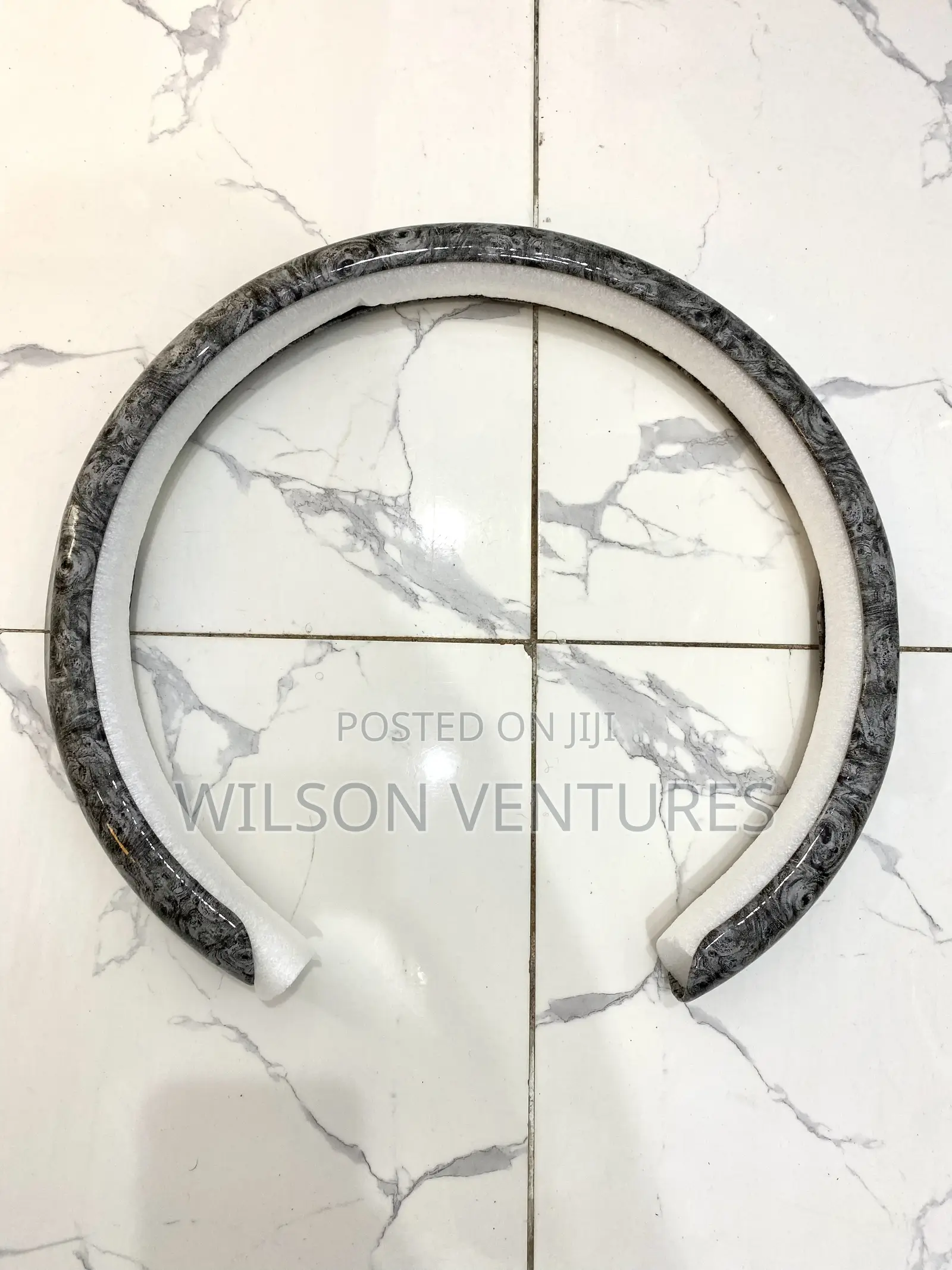 Glossy Gray Steering Wheel Cover