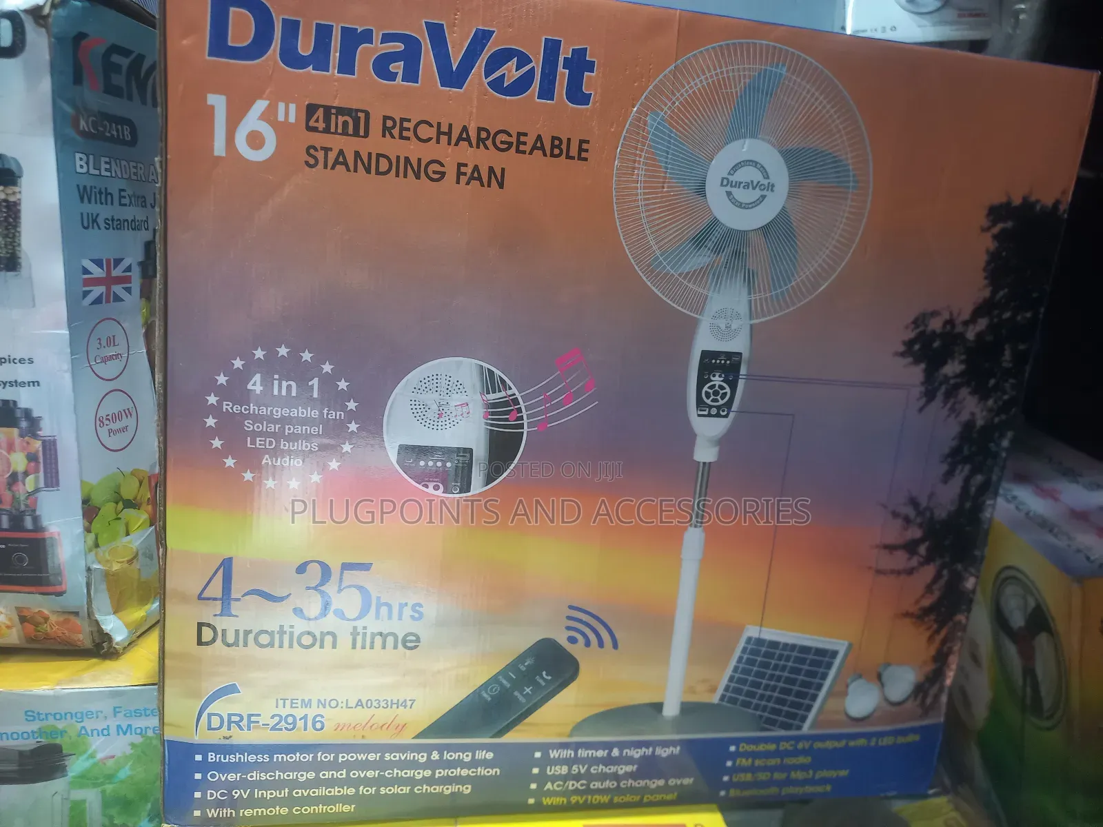 Duravolt Rechargeable Fan 4 in 1 Mp3player