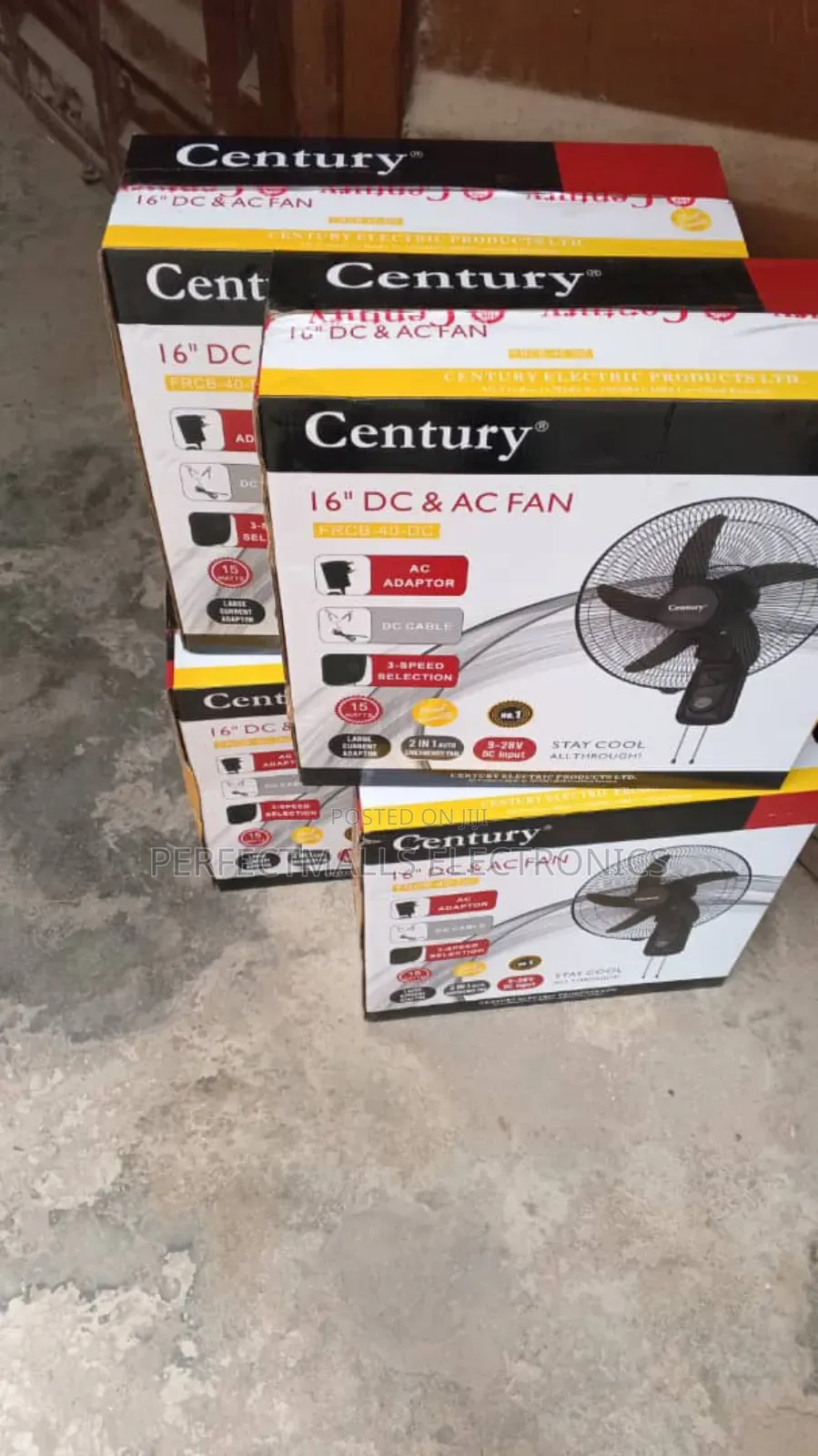 16" Century Acdc Wall Fan FRCB-40-Dc