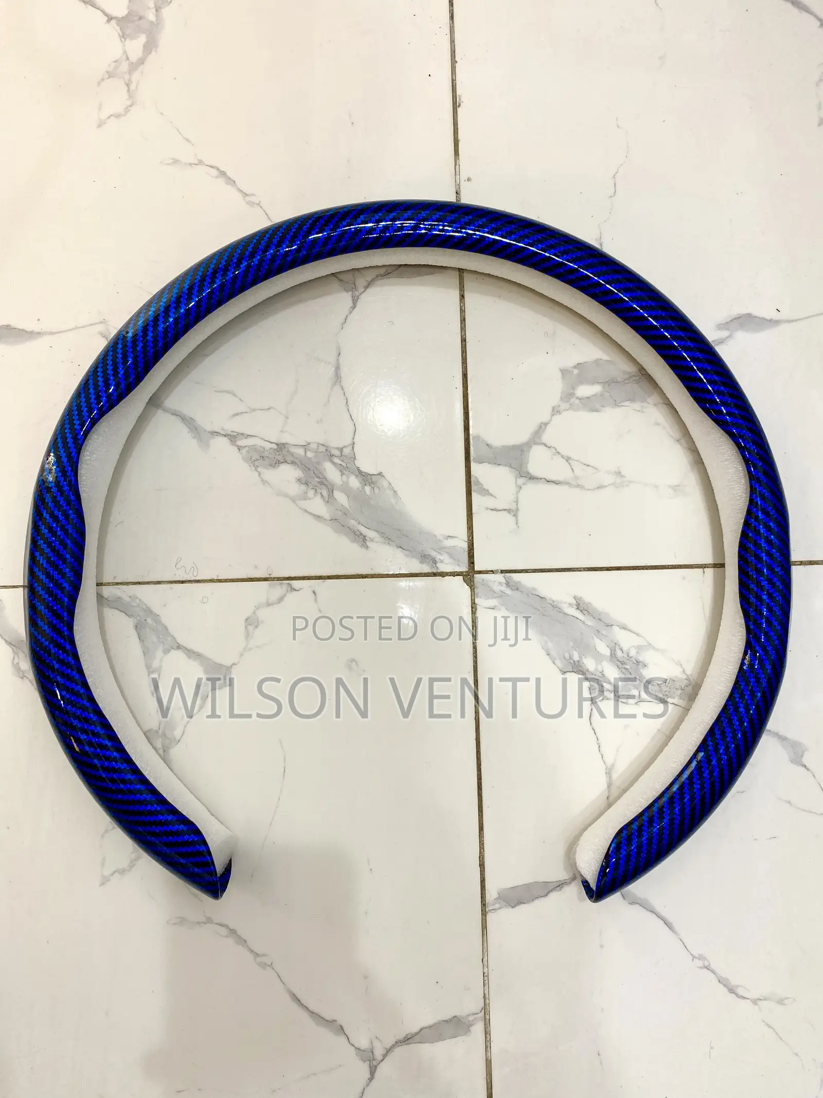 Universal Fit Blue Color Glossy Steering Wheel Cover