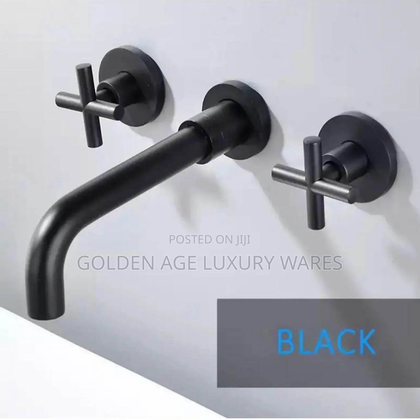 Star Head Conduit Basin Mixer Black