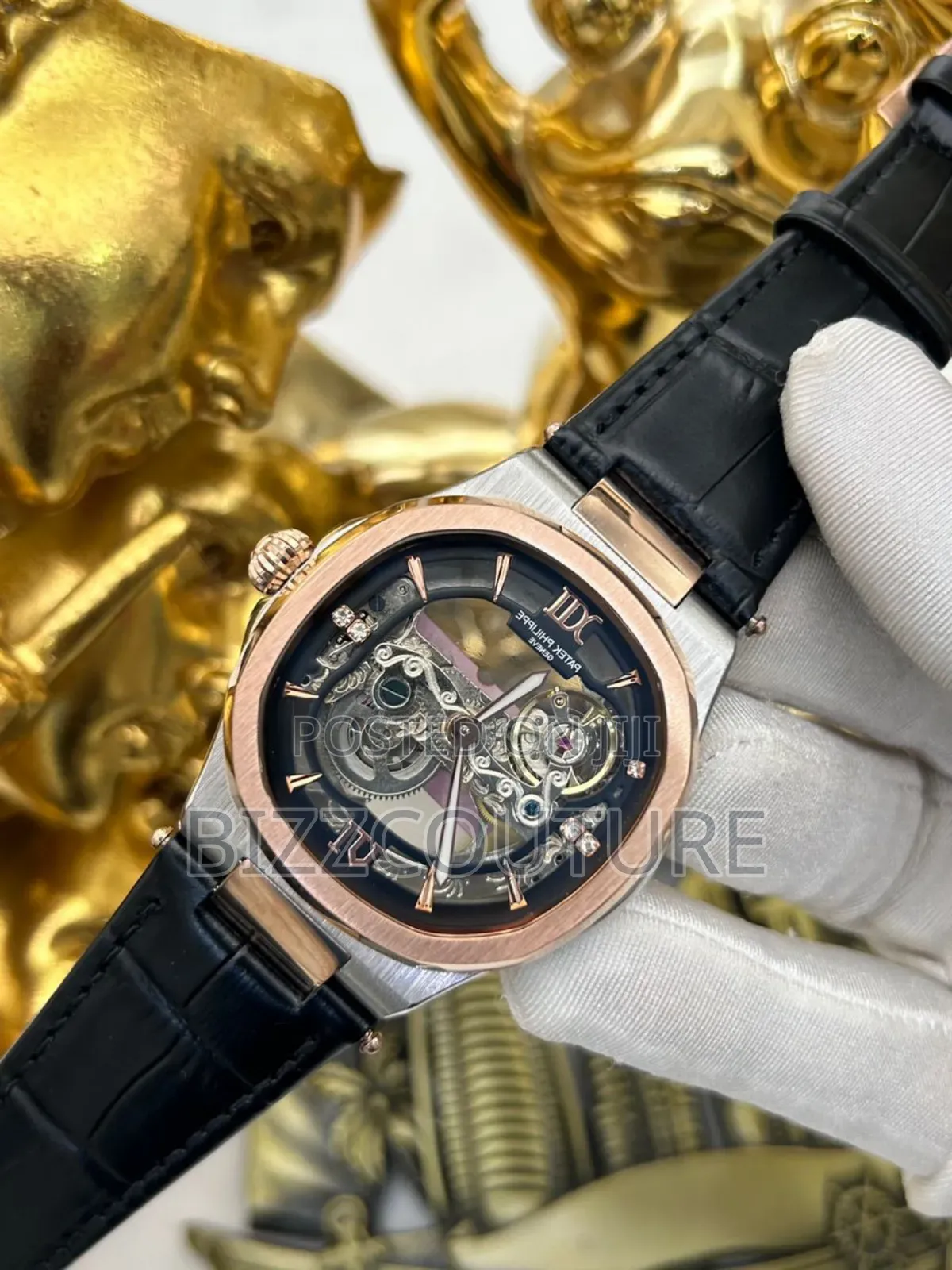 Original Patek Philippe Mechanical Black Strap Watch.