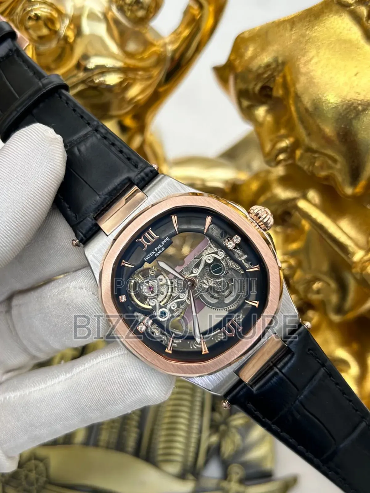 Original Patek Philippe Mechanical Black Strap Watch.