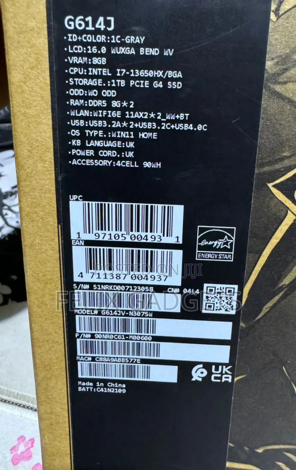 New Laptop Asus ROG Strix G16 G614 16GB Intel Core I7 SSD 1T