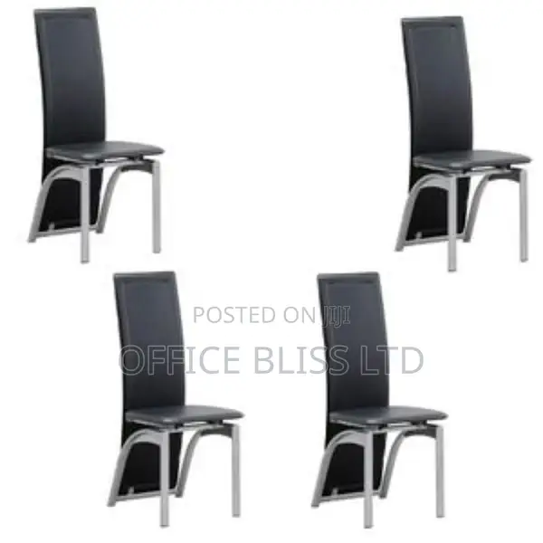 Dinning Leather Comfort Chairs 4 Pieces Black