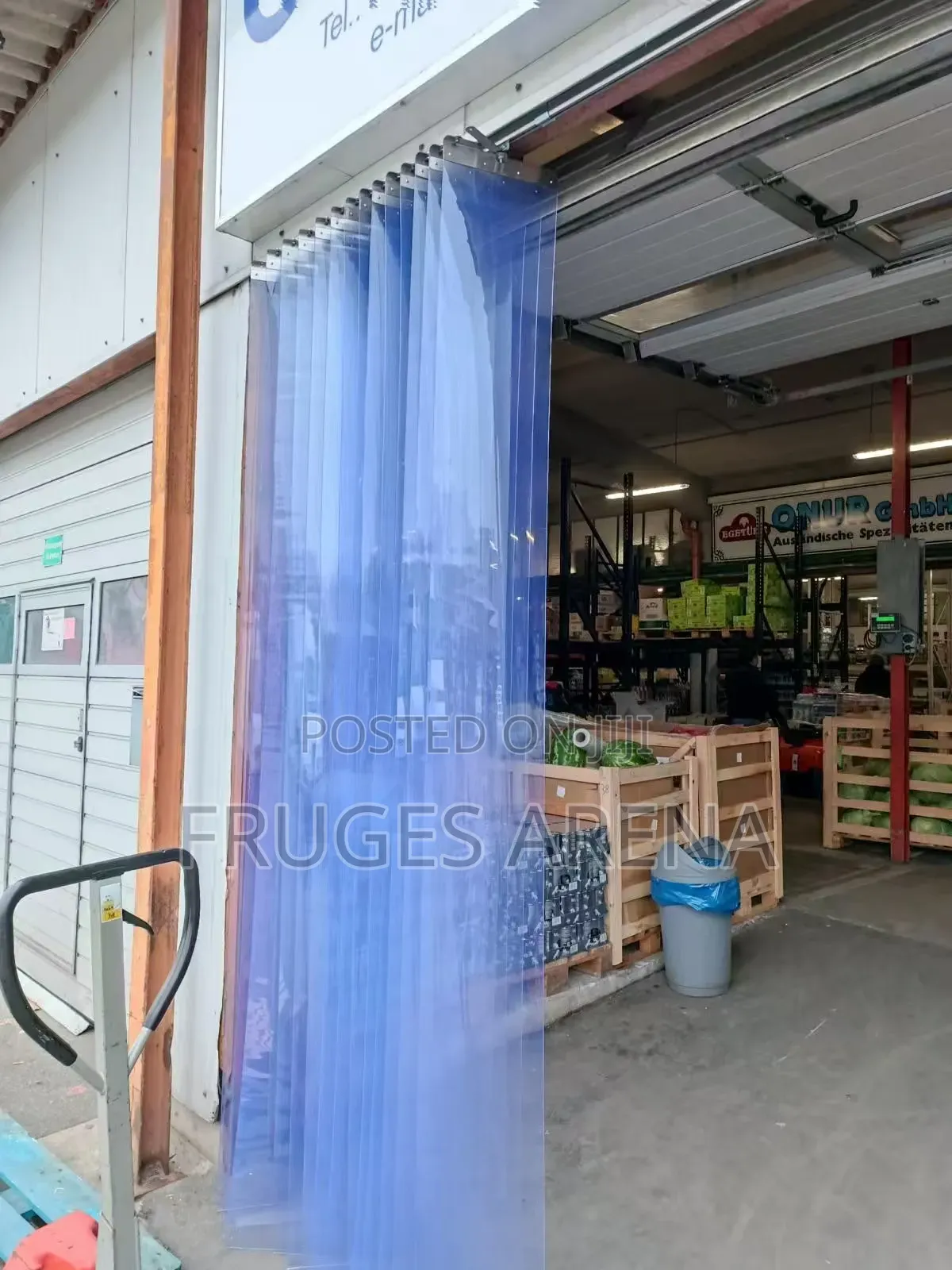 PVC Strip Curtain Kit + 3 Sliding Rails for Large Entrances