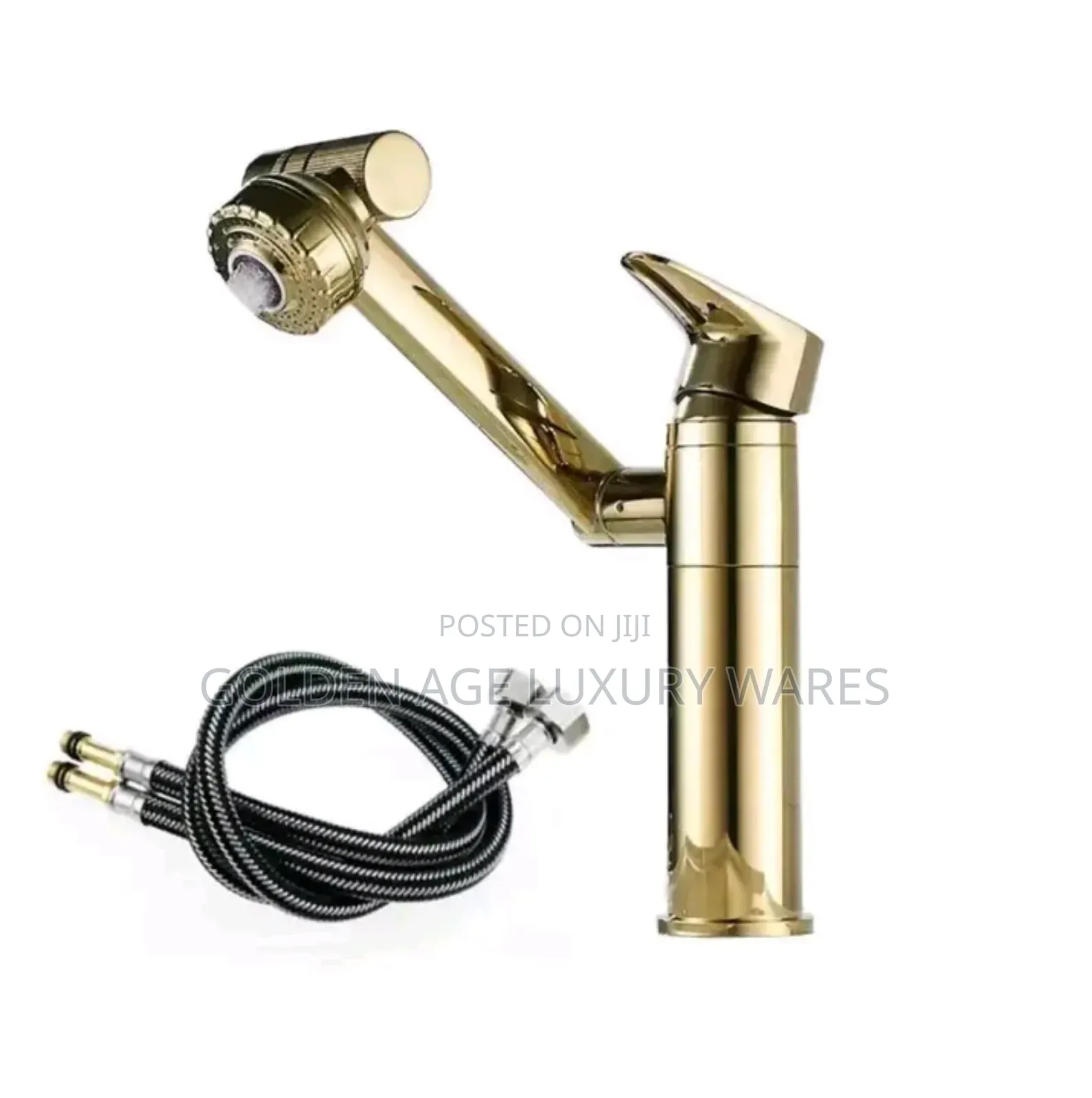 Gold Swerving Basin Mixer