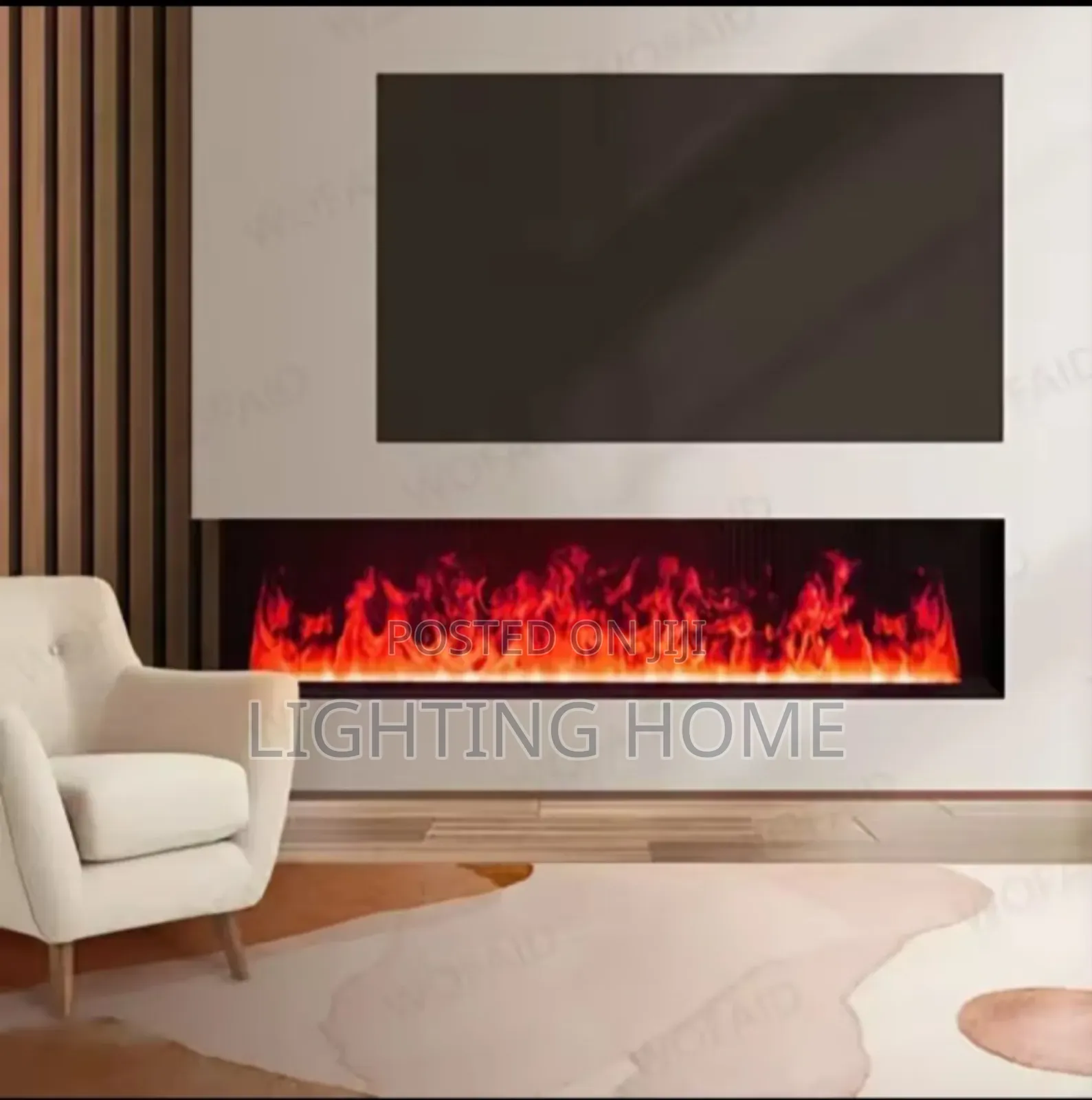 Recessed Water Vapour Fireplace Light 800mm
