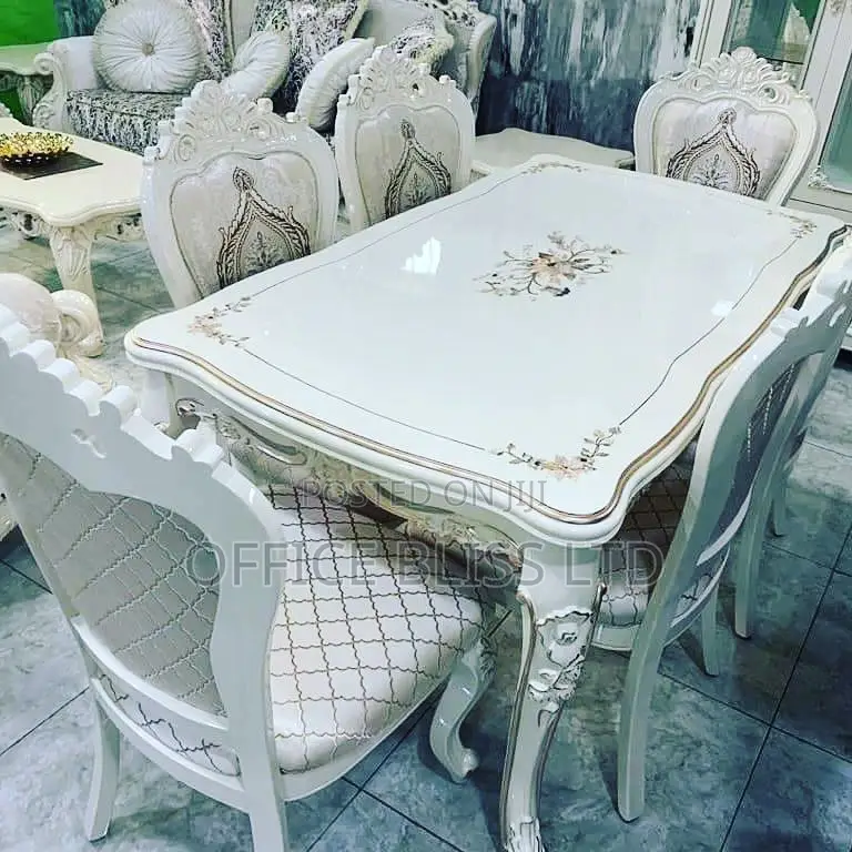 Royal Dinning Set of Table and Chairs(White)