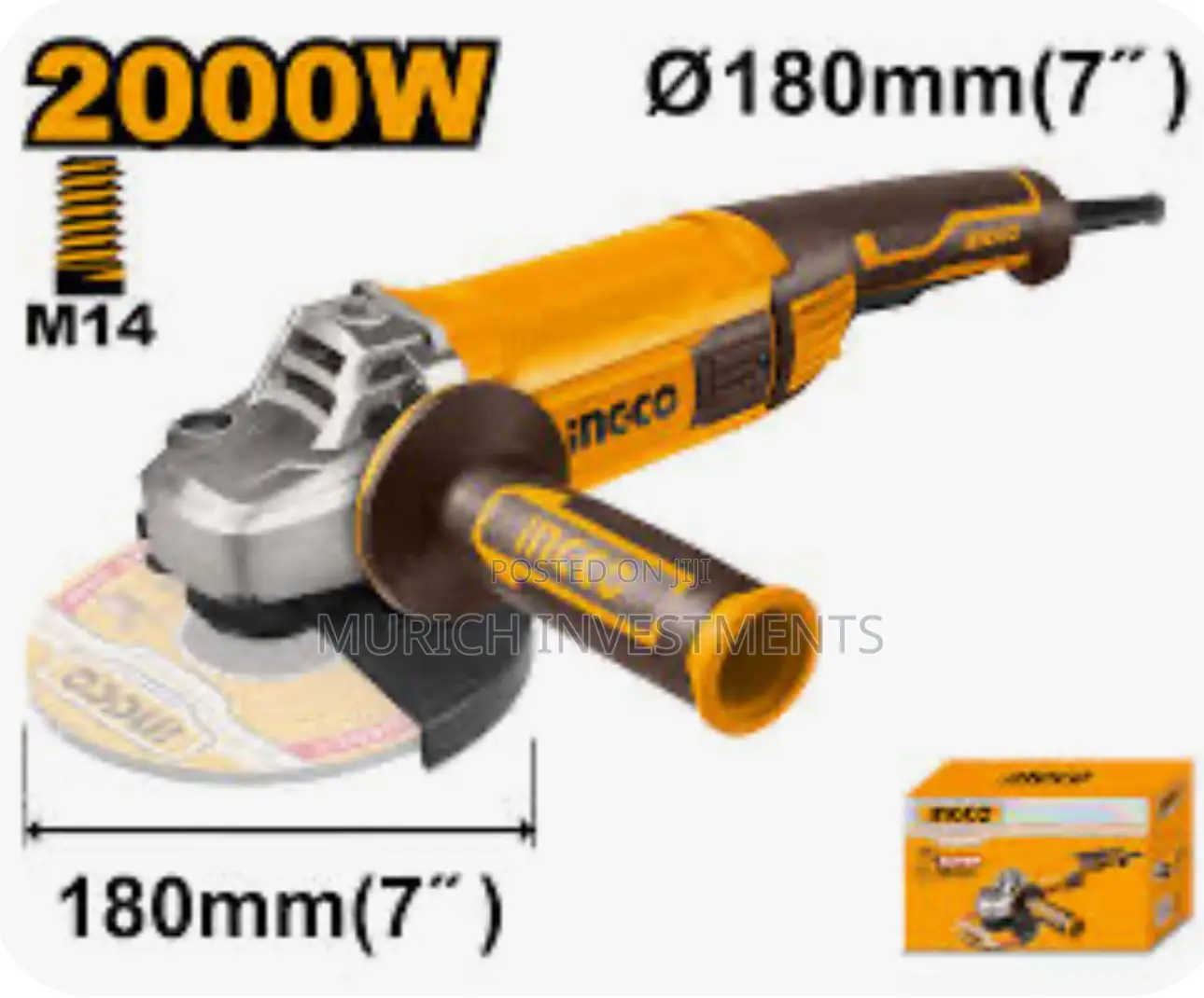 Ingco 7"/180mm Angle Grinder 2000W