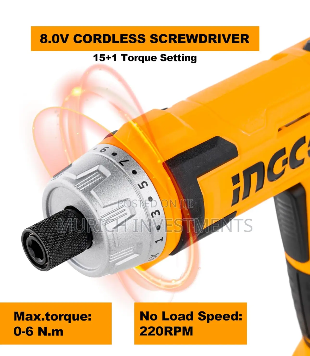 Ingco Rechargeable Cordless Screwdriver 8V