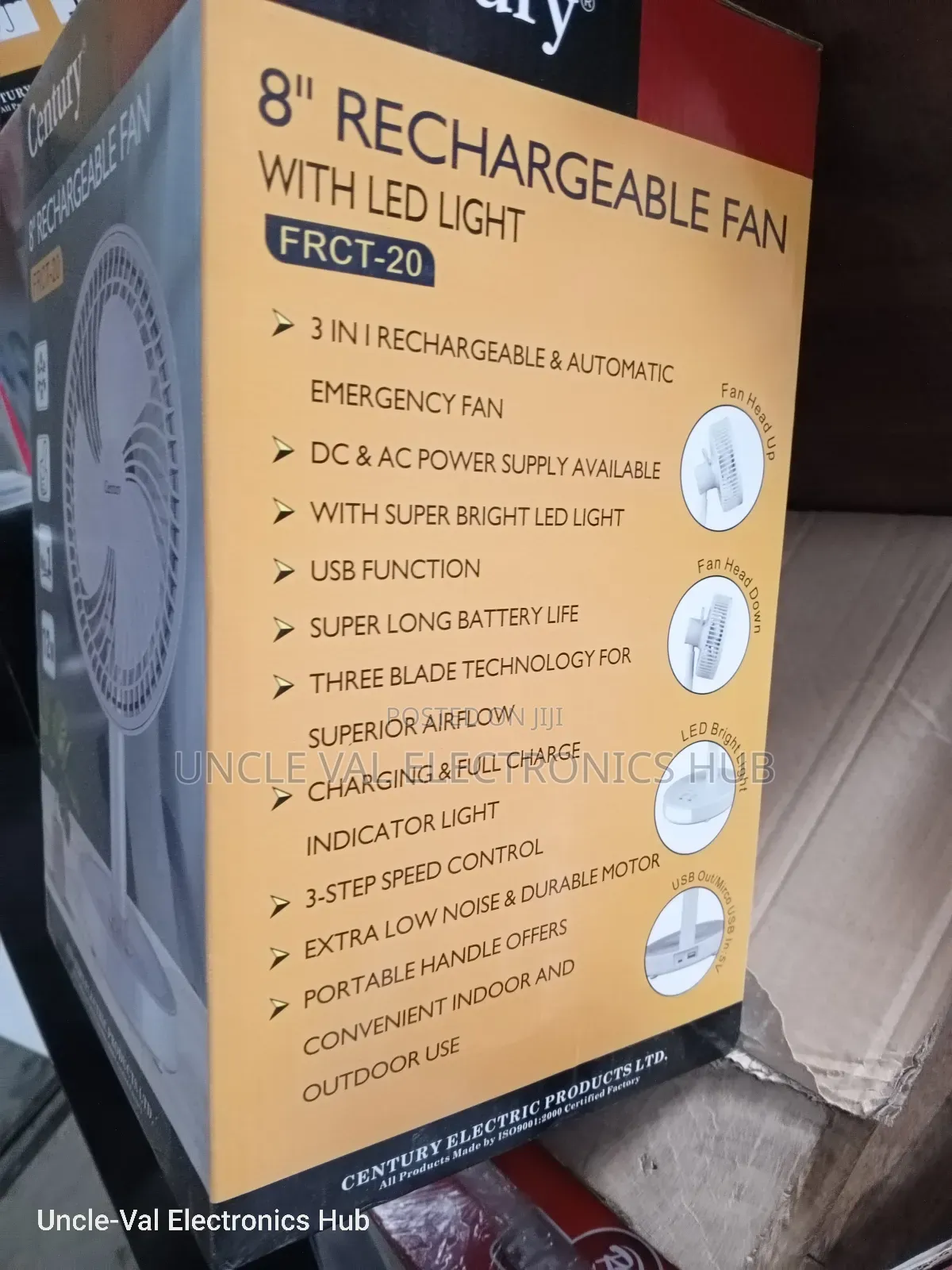 Century 8" Rechargeable Table Fan
