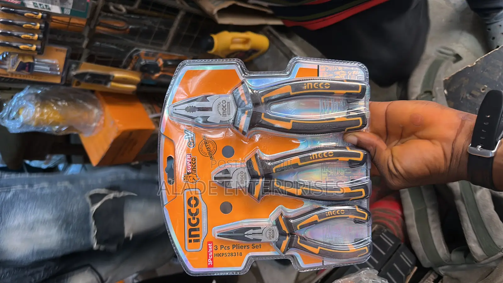 3 Pieces High Leverage Pliers Set Ingco