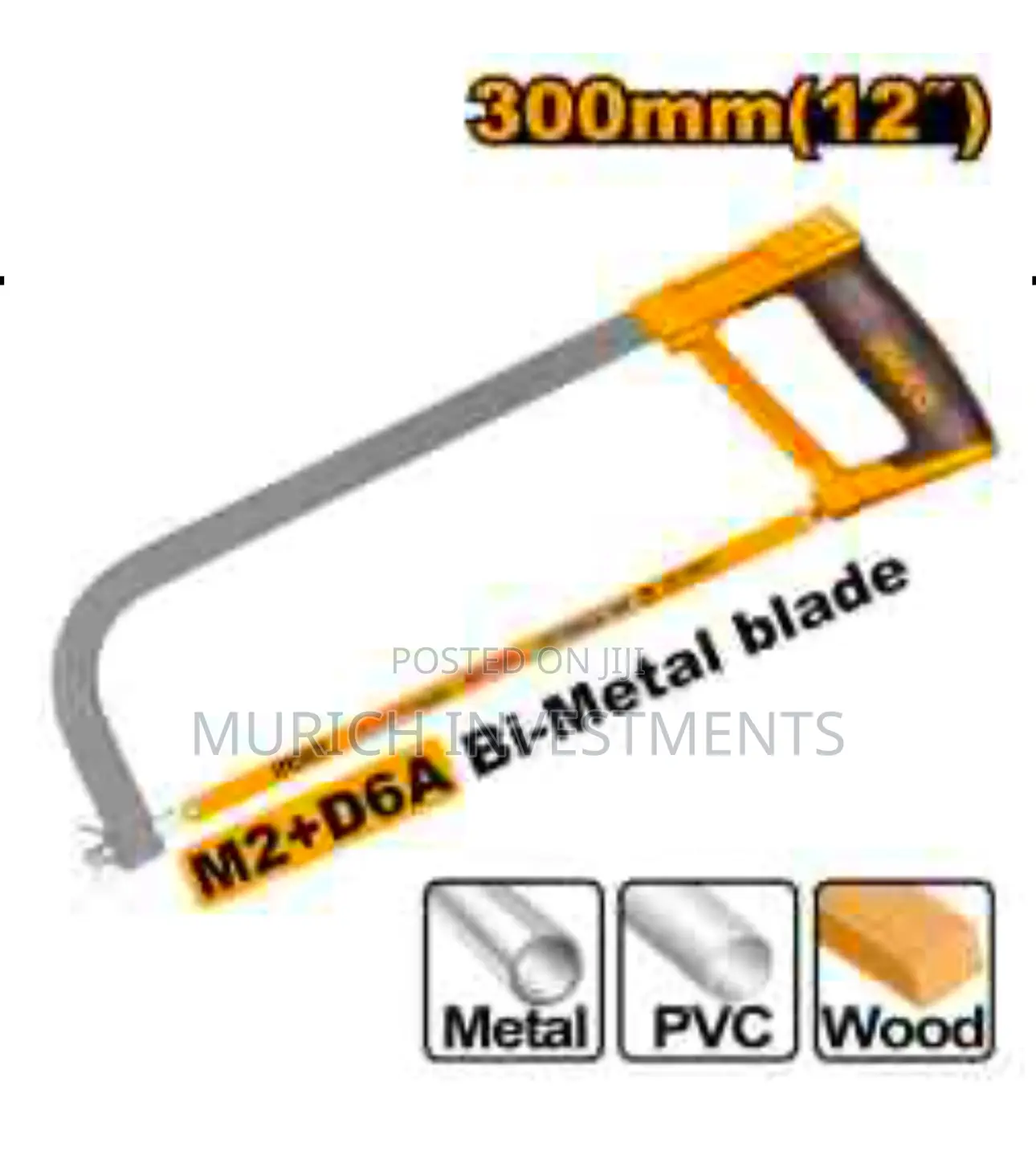 Ingco Hacksaw Frame With Adjustable Soft Grip and Saw Blade
