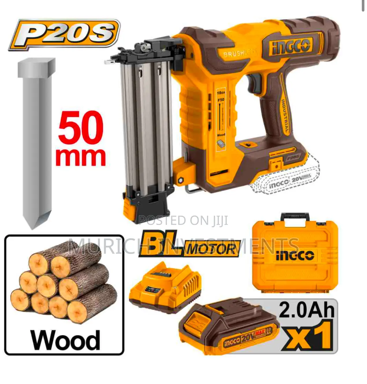 INGCO Cordless Brad Nailer CBNLI5008