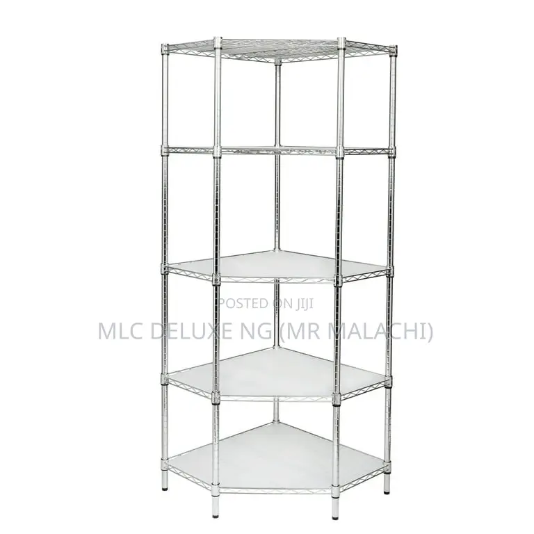 Corner Type Wire Rack(Stainless Steel)Multippse Chrome Shelf