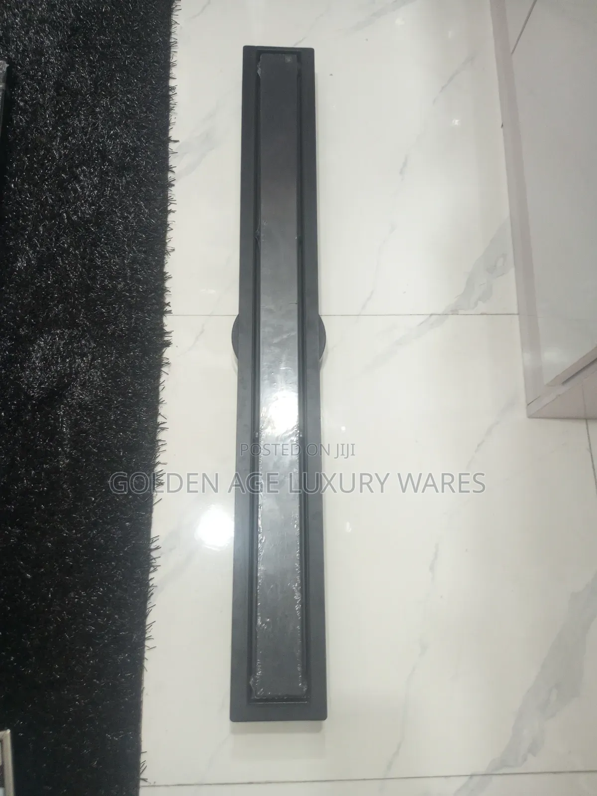 90cm Black Tiles Insert Floor Drain Side Outlet