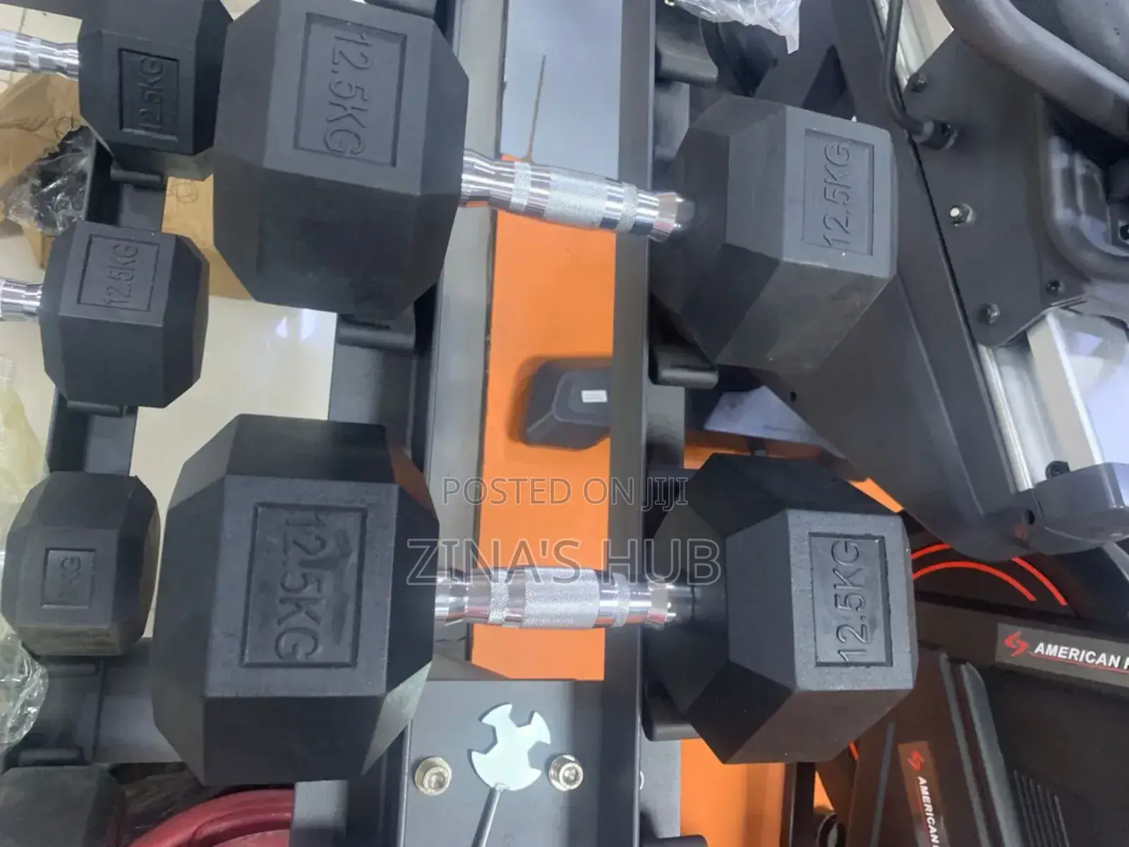 Pair of 12.5kg Hex Dumbbell