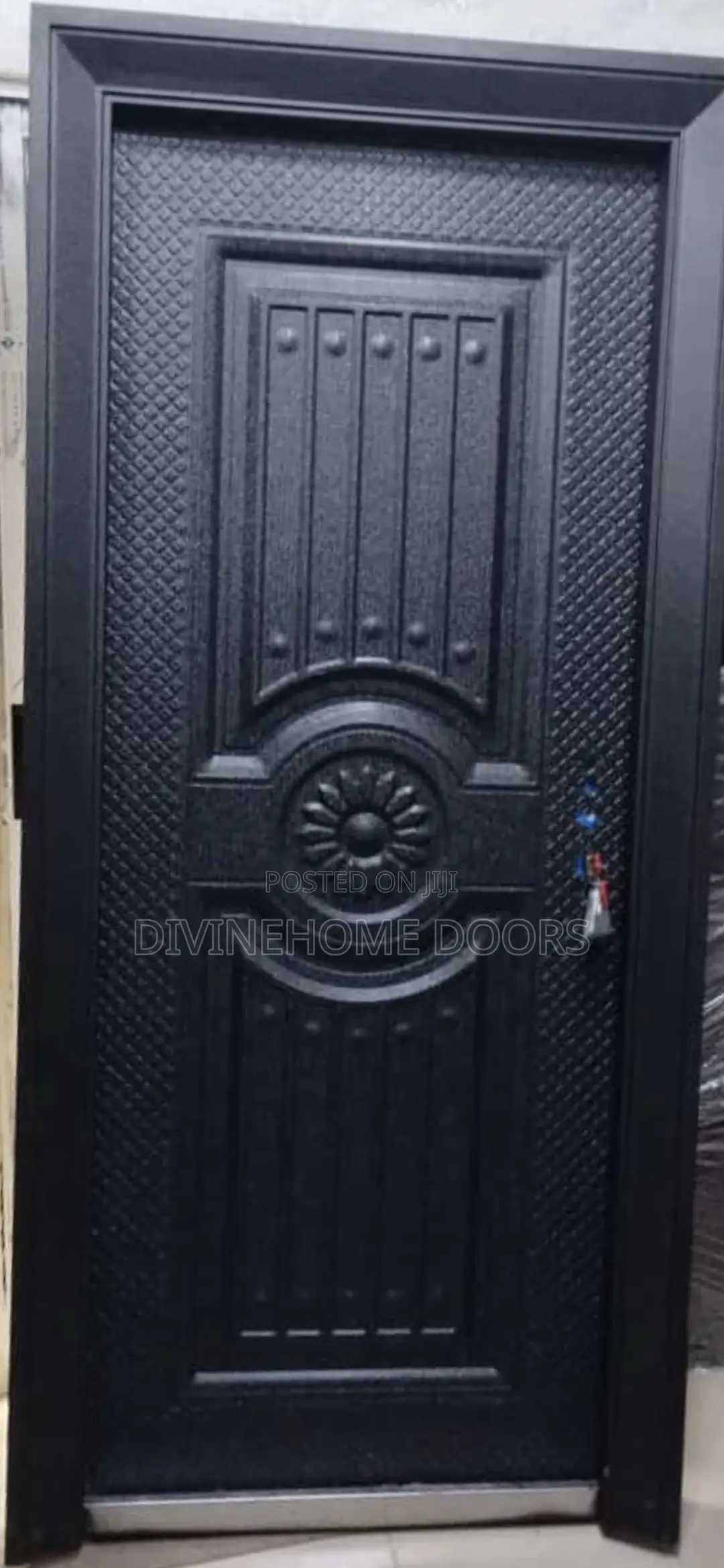 70mm Pure Black Steel Door