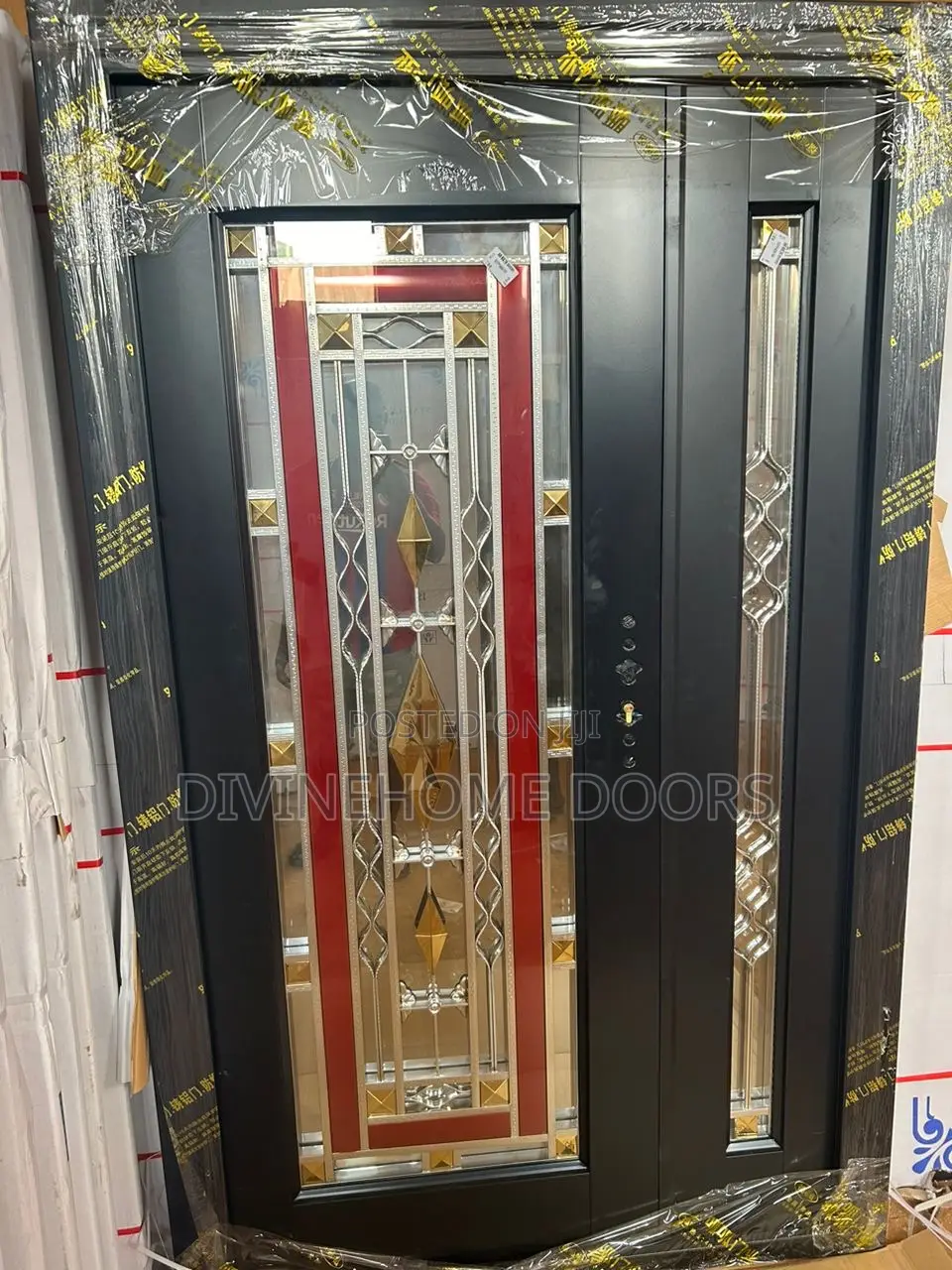 Unique Black Glass Door