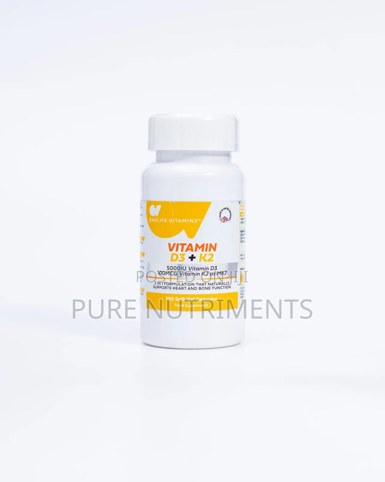 Oaklife Vit. D3 5000iu + (Mk7)100mcg - 100 Softgels