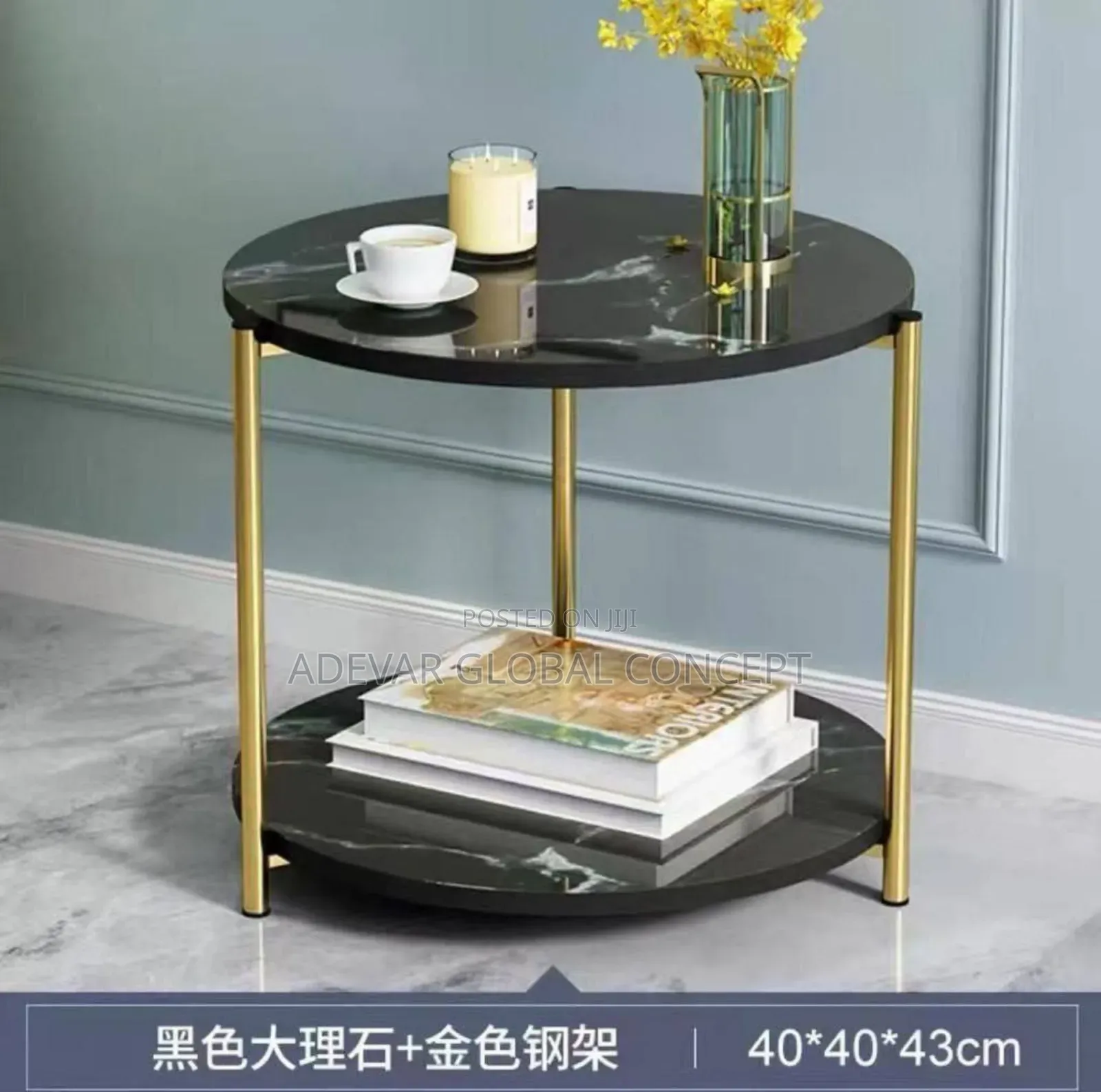 Double Layers Side Stool Home Office Organiser -black/White