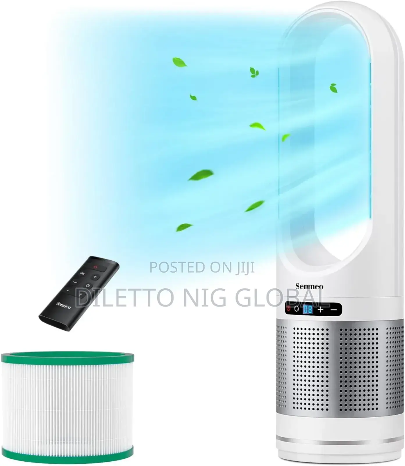 Senmeo Bladeless Fan, Tower Fan With Remote Control