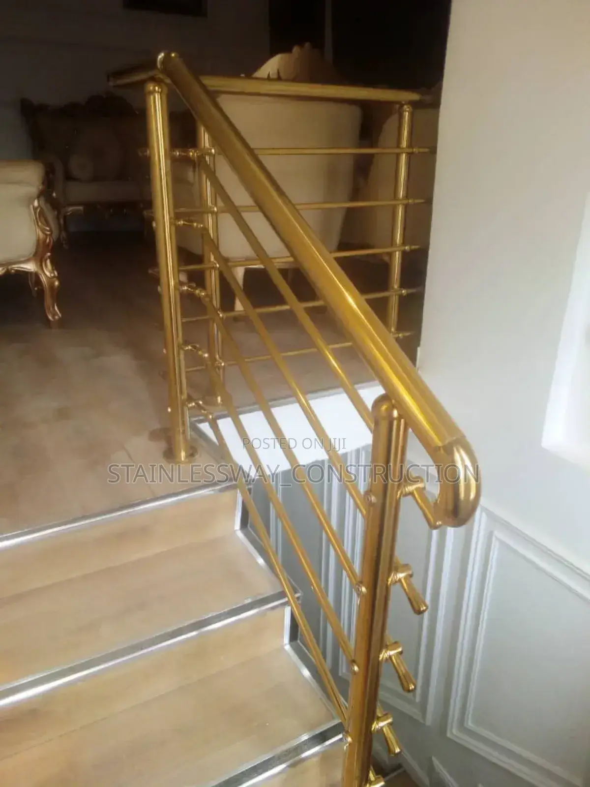 Gold Staircase Handrails