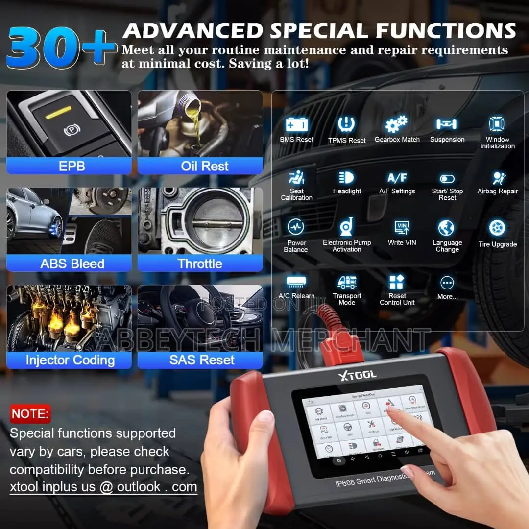 XTOOL Inplus IP608 Al Sytem Car Scanner 30reset LIFETIME FEE