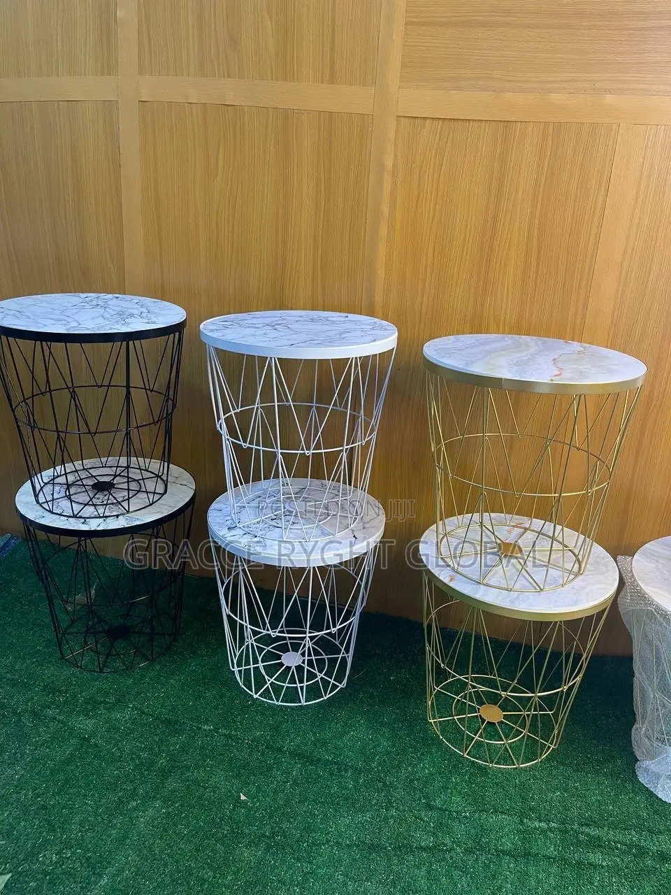 Wire Mesh Decorative Nordic Side Stool With Cover