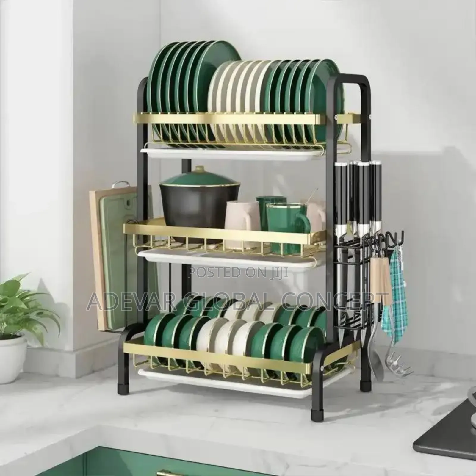 3 Tier Dish Drying Plate Rack - Swipe for Other Colours