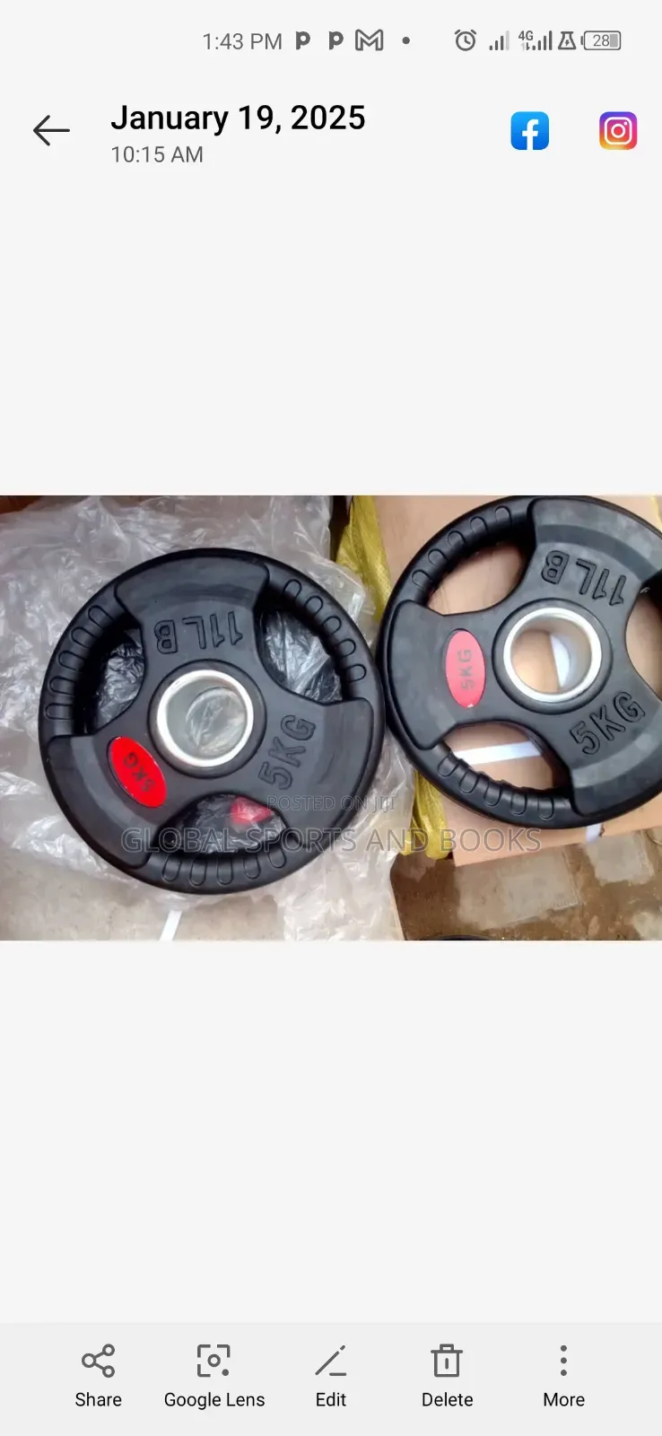 50kg  Olympic Plate With Olympic Barbell Rod