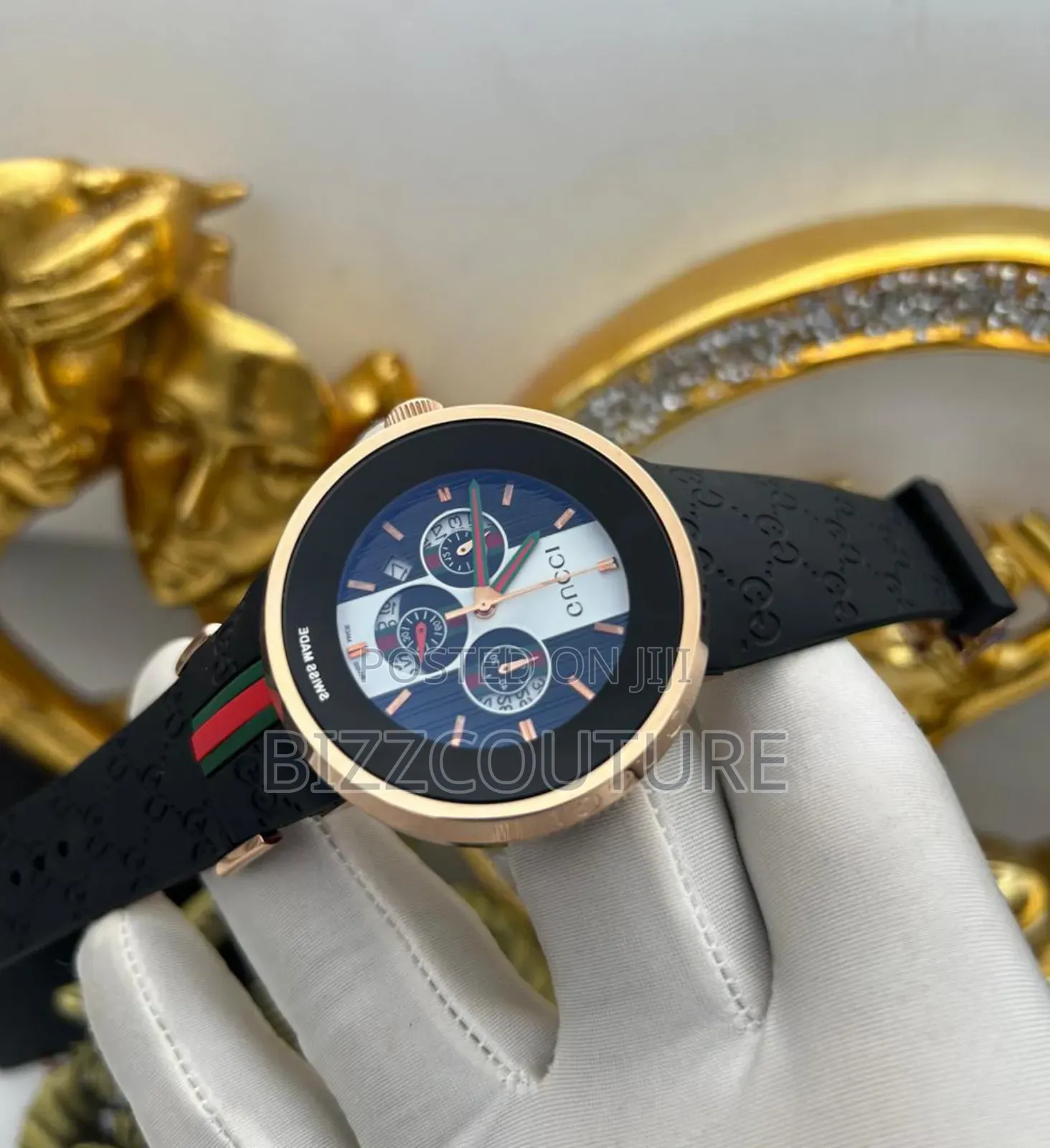 Original Gucci Black Striped Watch Available in Store