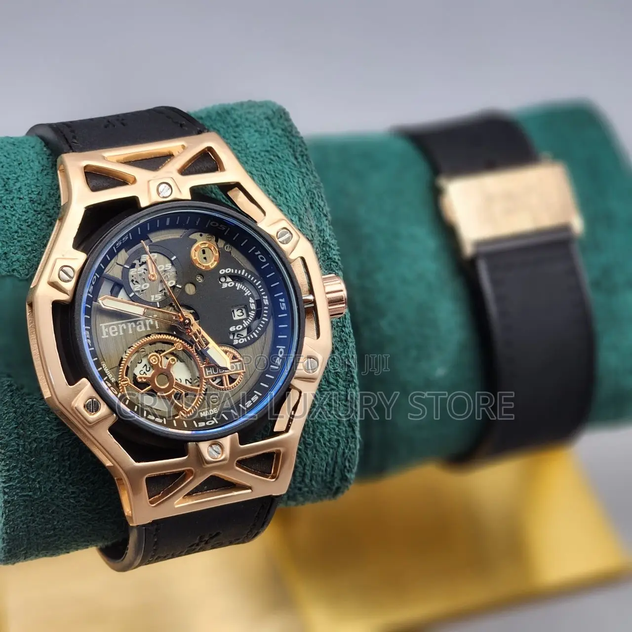 Ferrari Quality Men Genuine Leather Wristwatch