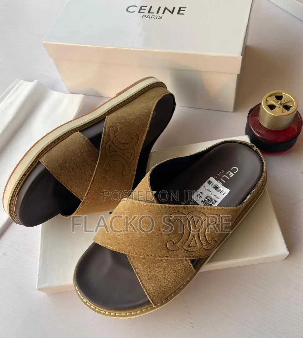 Original Celine Leather Slippers