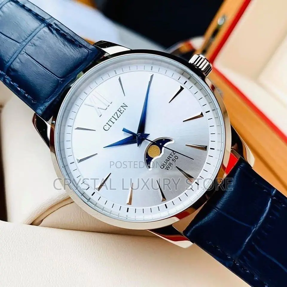 Authentic Citizen Genuine Leather Men Wristwatch