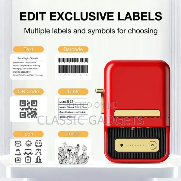 Niimbot B21 Portable Thermal Label Bluetooth Printer