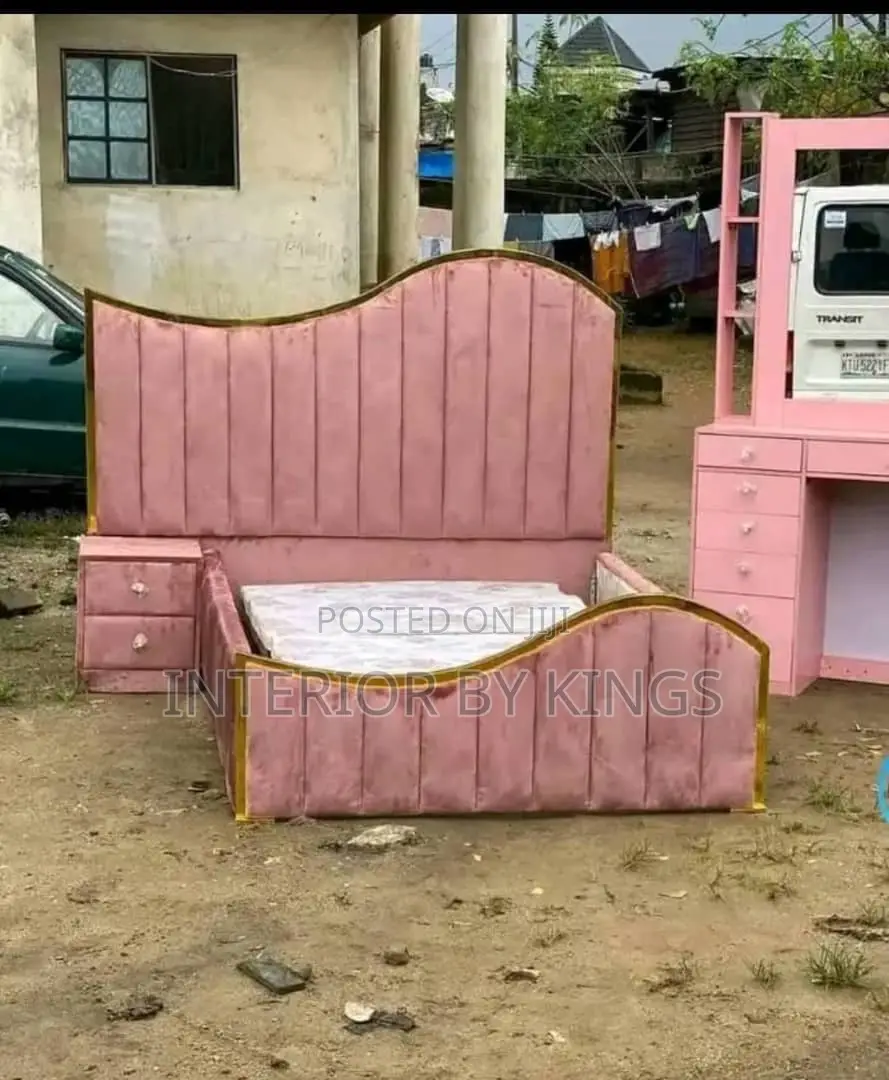 Luxury Bedframe With Mirror Comes in Sizes in Color