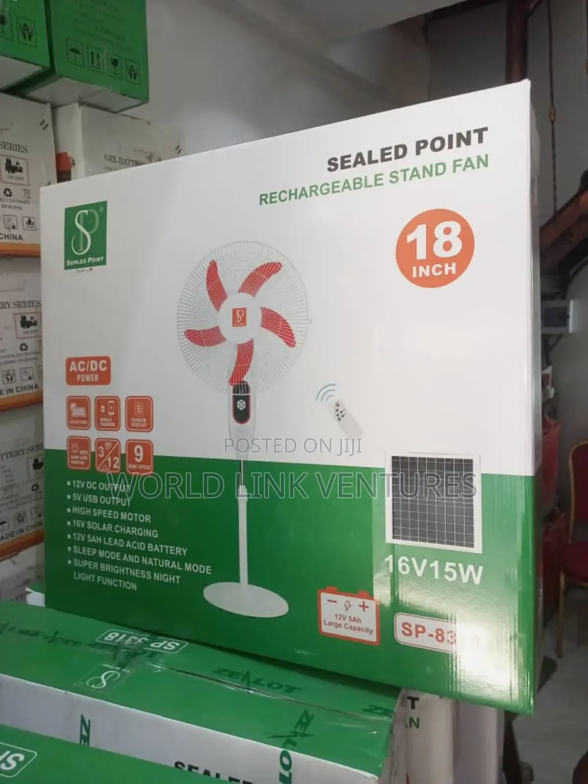 Rechargeable Solar Sanding Fan With Follow Come Panel
