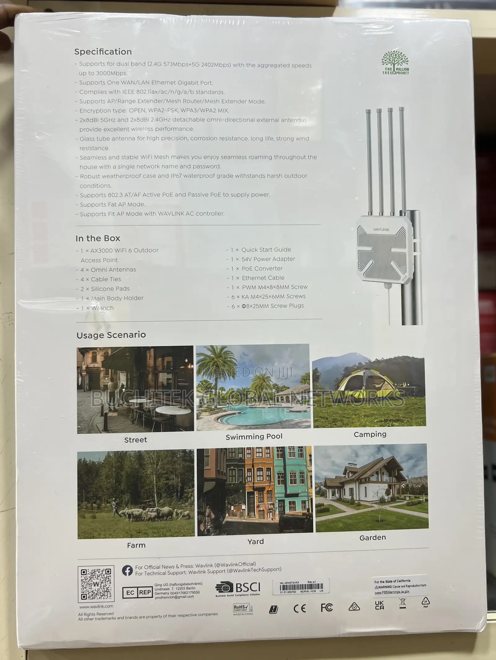 Wavlink Ax3000 Hd9 Wifi 6 Outdoor Wireless Access Point.